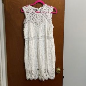 White illusion lace dress
